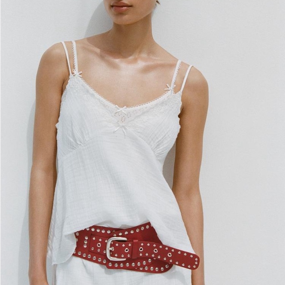 NWT Zara Embroidered Gauze top. Size Small